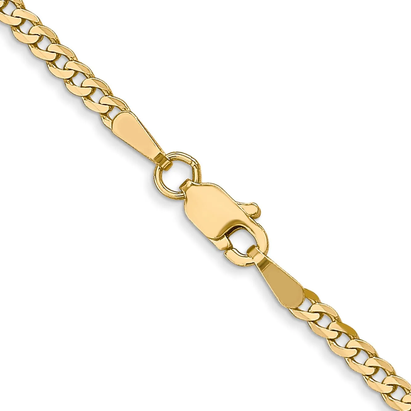 Leslie 14k Yellow Gold 2.2mm Beveled Curb Chain