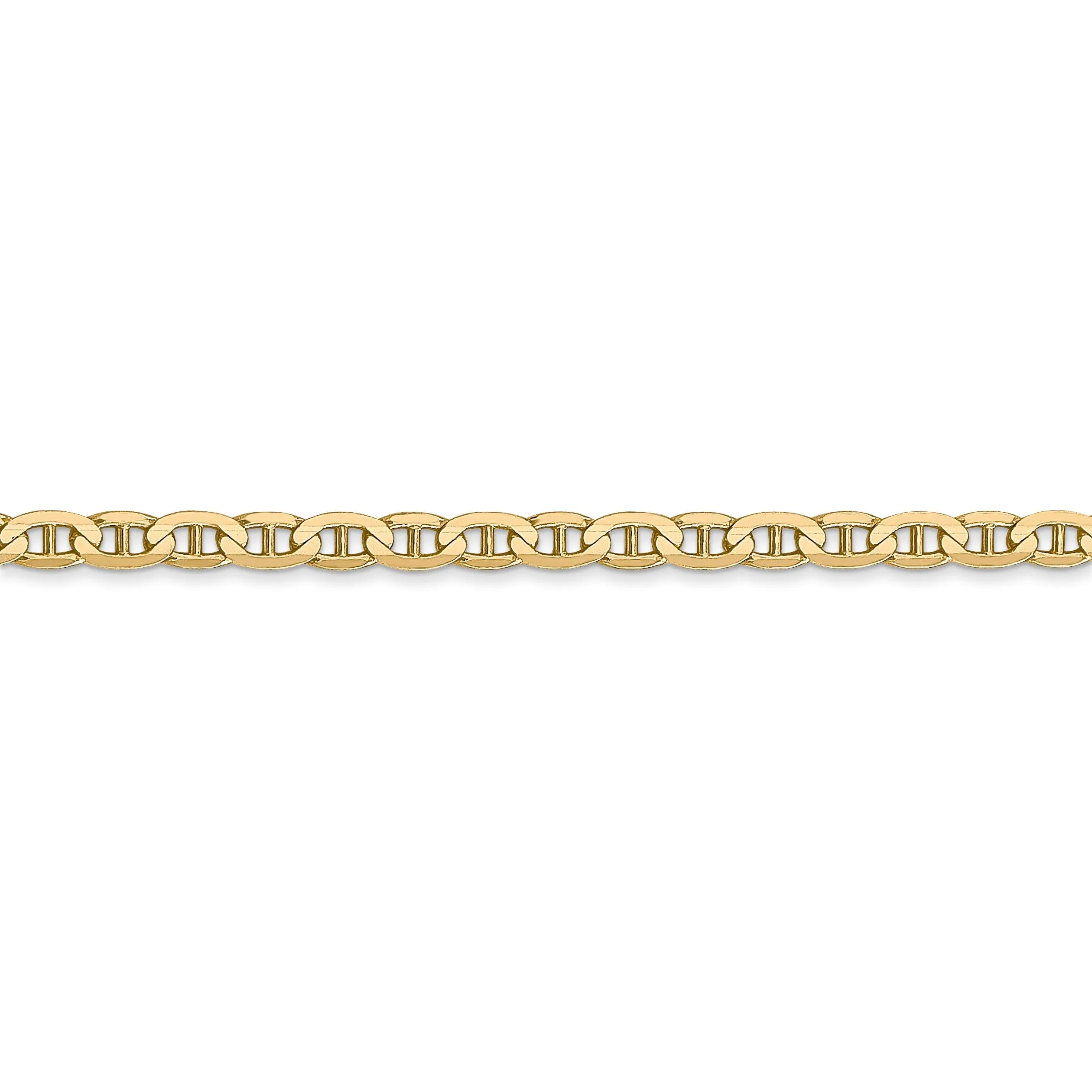 Leslie 14k Yellow Gold 3mm Concave Anchor Chain