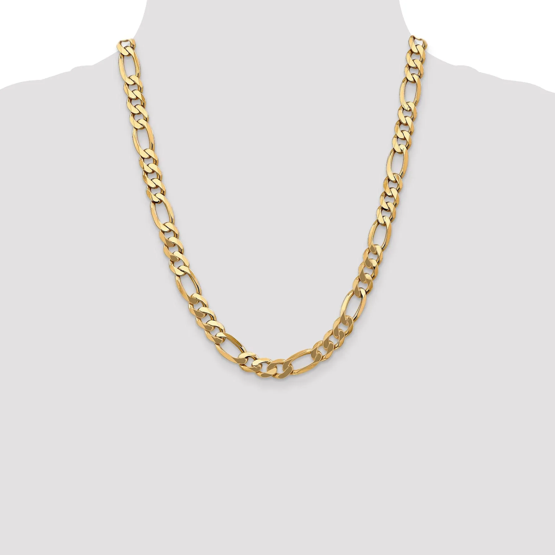 Leslie 14k Yellow Gold 8.75mm Flat Figaro Chain