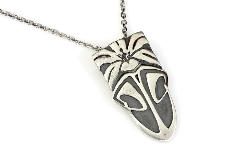 Lily Swirl Silver Pendant
