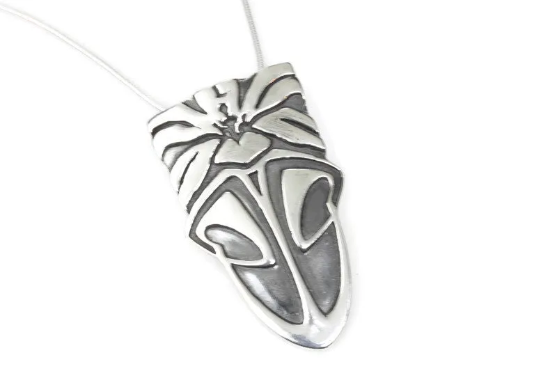 Lily Swirl Silver Pendant