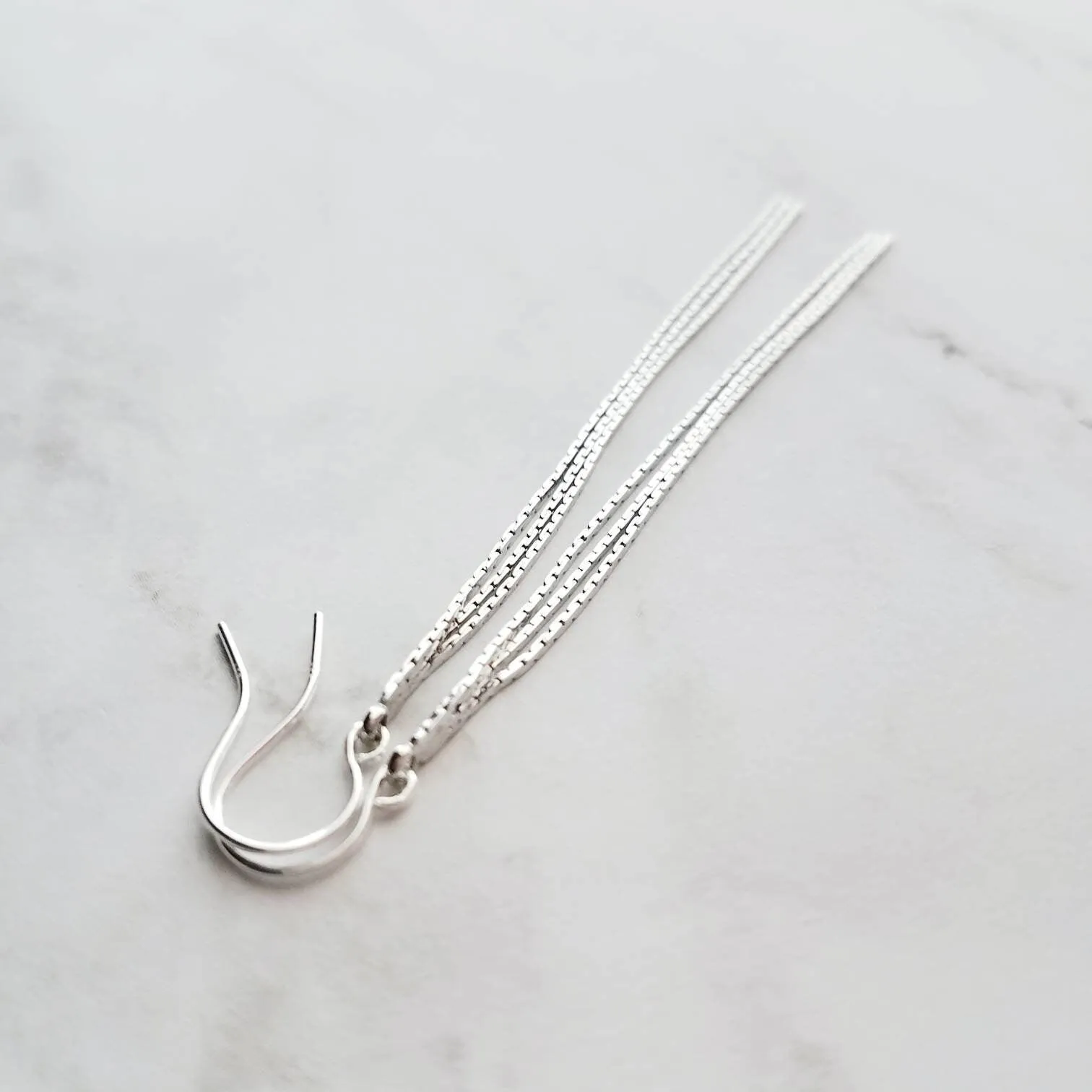 Long Chain Earrings, 925 sterling silver hooks, long thin chain, narrow chain earring, skinny silver earring, sexy earring, wispy earring