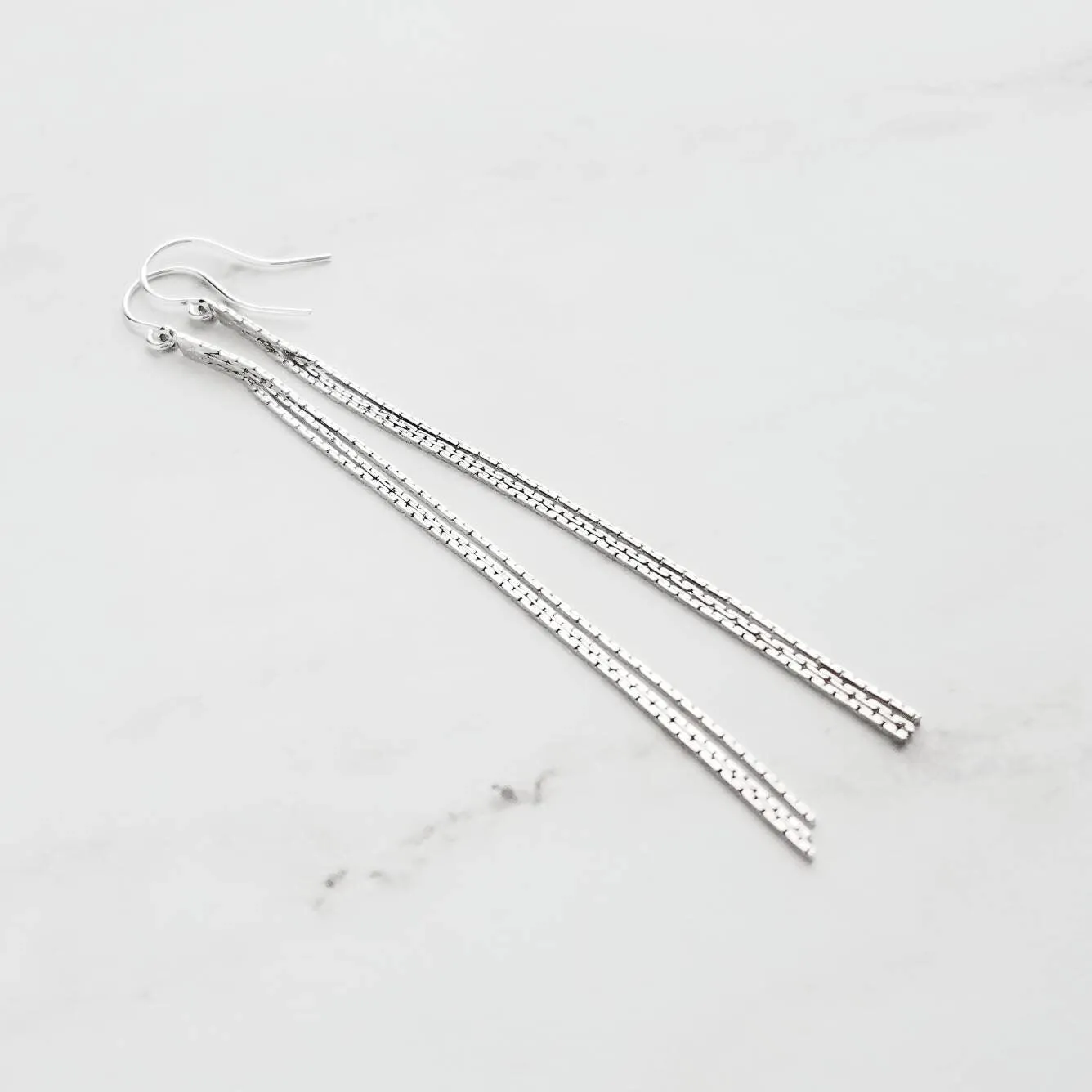 Long Chain Earrings, 925 sterling silver hooks, long thin chain, narrow chain earring, skinny silver earring, sexy earring, wispy earring