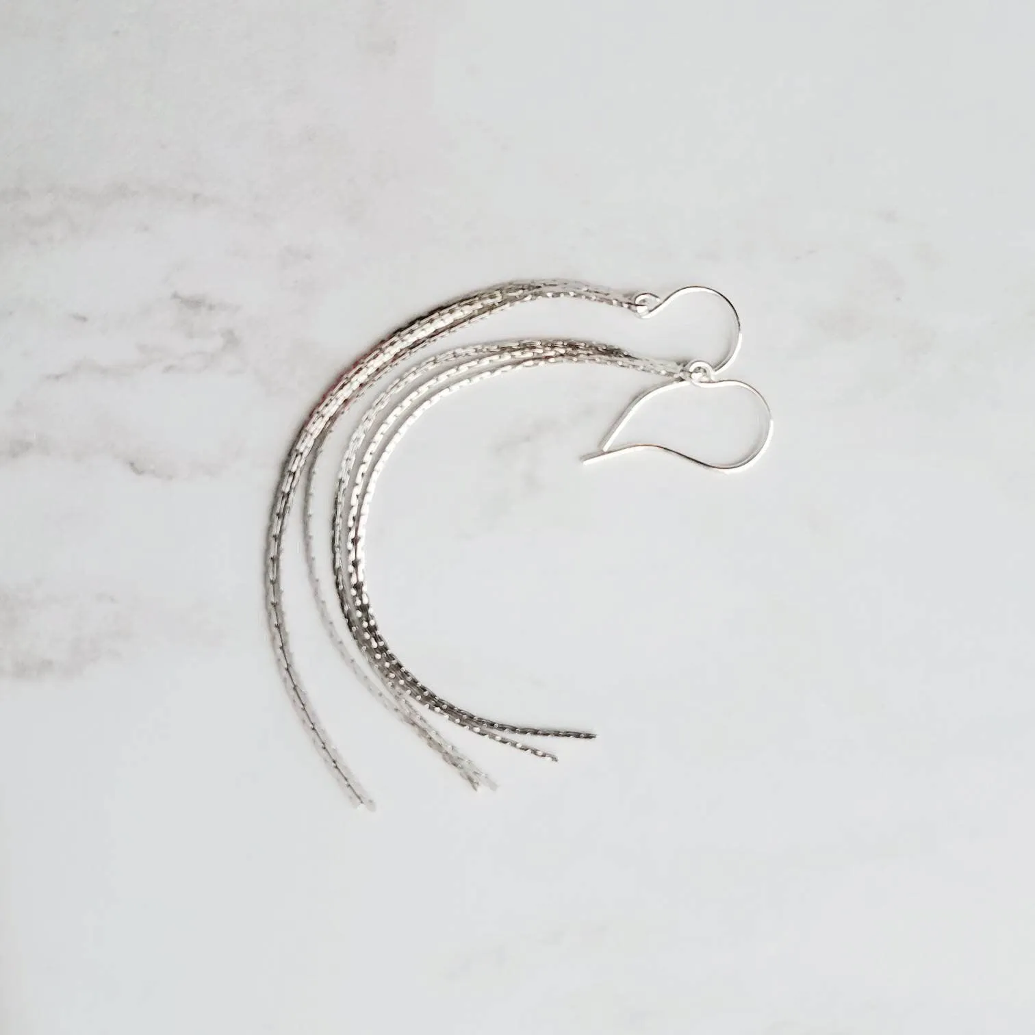 Long Chain Earrings, 925 sterling silver hooks, long thin chain, narrow chain earring, skinny silver earring, sexy earring, wispy earring