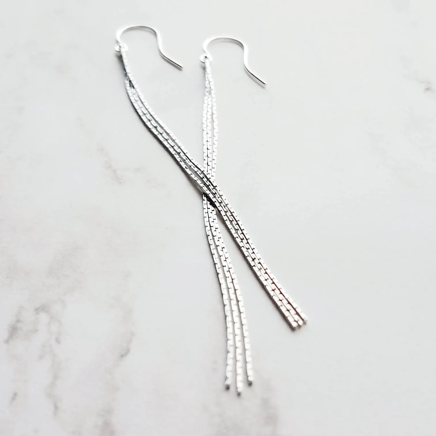 Long Chain Earrings, 925 sterling silver hooks, long thin chain, narrow chain earring, skinny silver earring, sexy earring, wispy earring