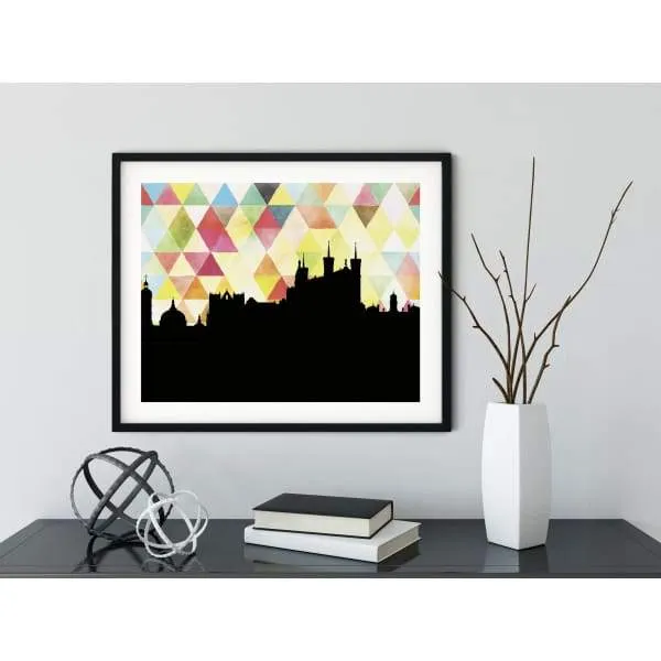Lyon, France geometric skyline