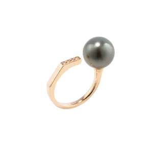 【Made-To-Order】MANHATTAN Tahiti Pearl Diamond Cuff Ring