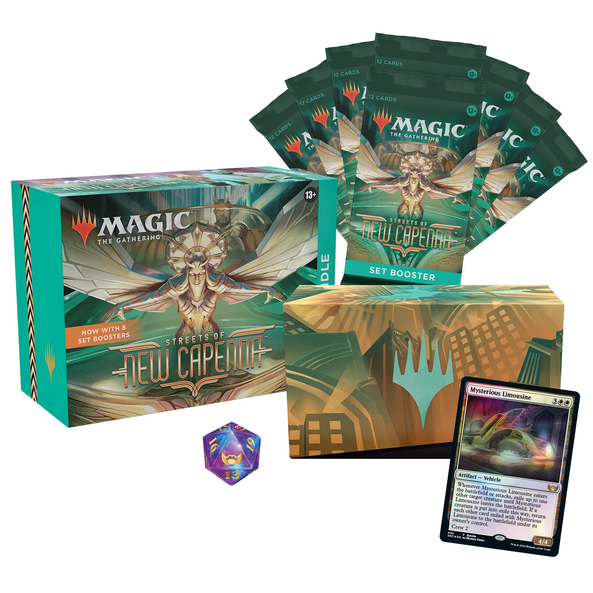 Magic: The Gathering Streets of New Capenna Bundle | 8 Set Boosters   Accessories