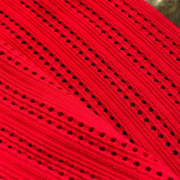 Maje Jubio crochet cut out midi length pleated skirt. US size S. Red. Never worn