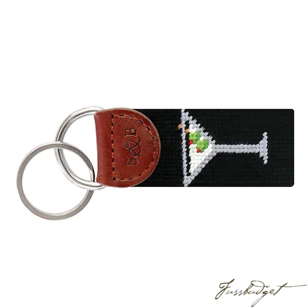 Martini Needlepoint Key Fob