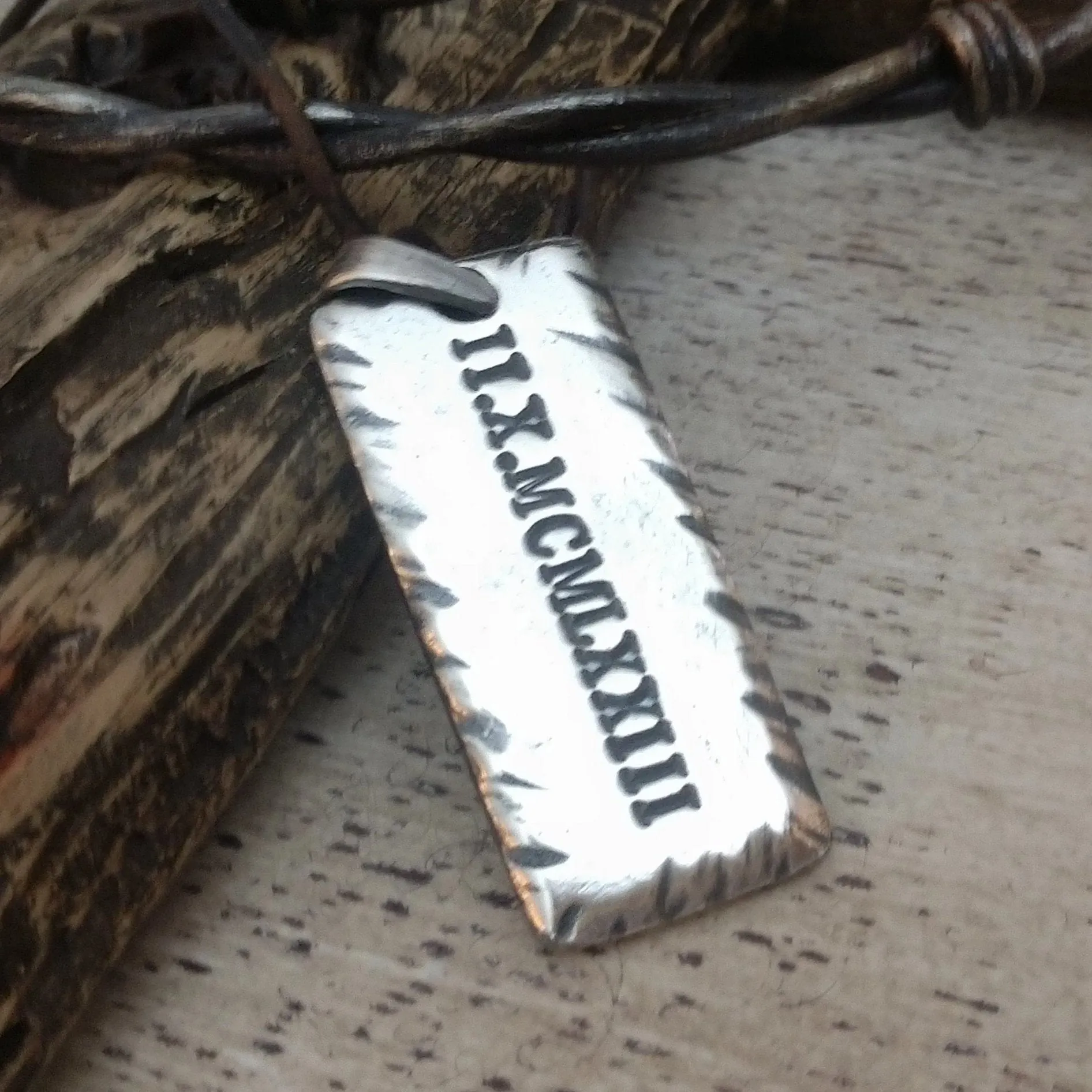 Mens Personalized Rectangle Pendant | Sterling Silver Name Necklace