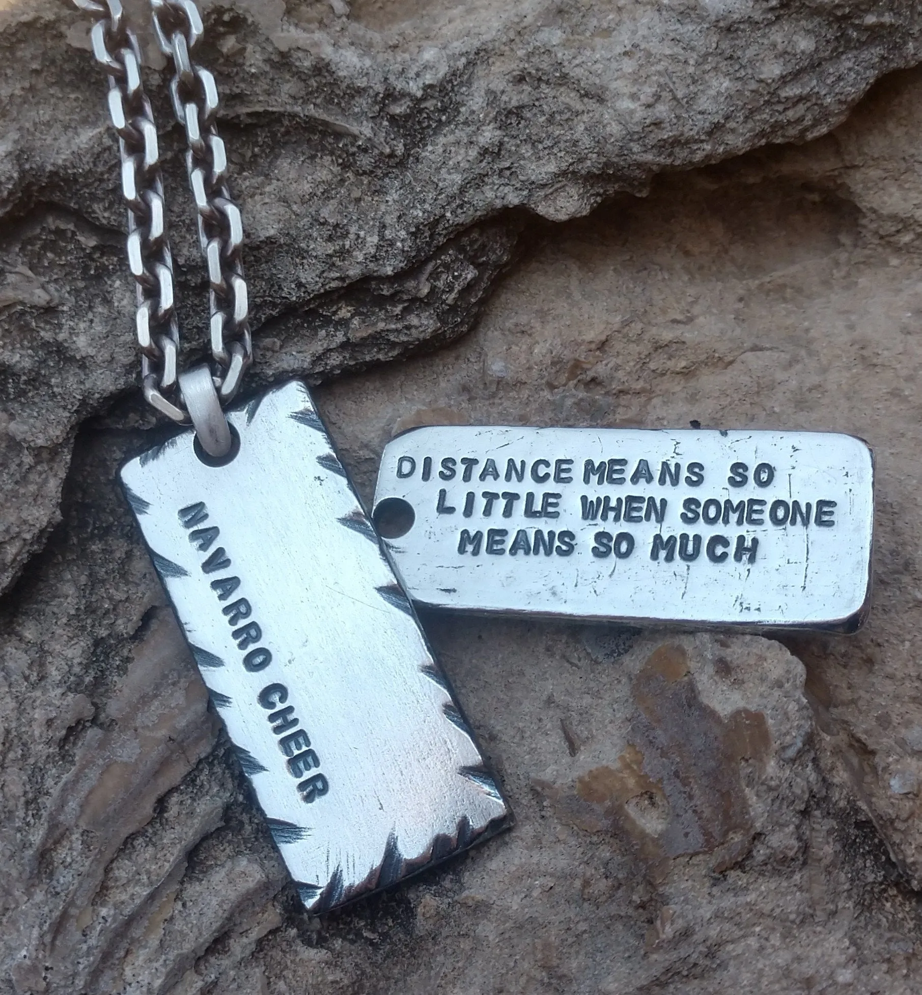 Mens Personalized Rectangle Pendant | Sterling Silver Name Necklace