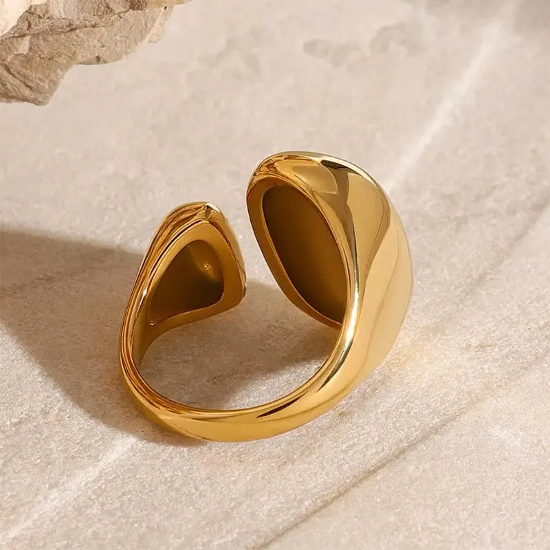 Metallic Ring Irregular Design Minimalist Ins Ring High Quality Waterproof Charm Metallic Gold Silver Fashion Finger Jewelry