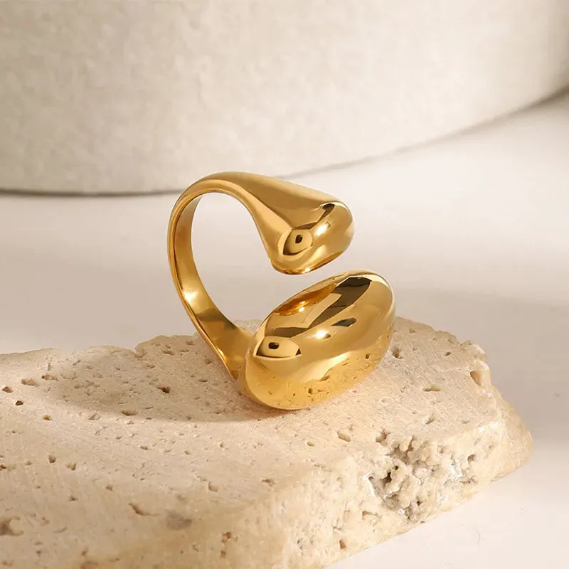 Metallic Ring Irregular Design Minimalist Ins Ring High Quality Waterproof Charm Metallic Gold Silver Fashion Finger Jewelry