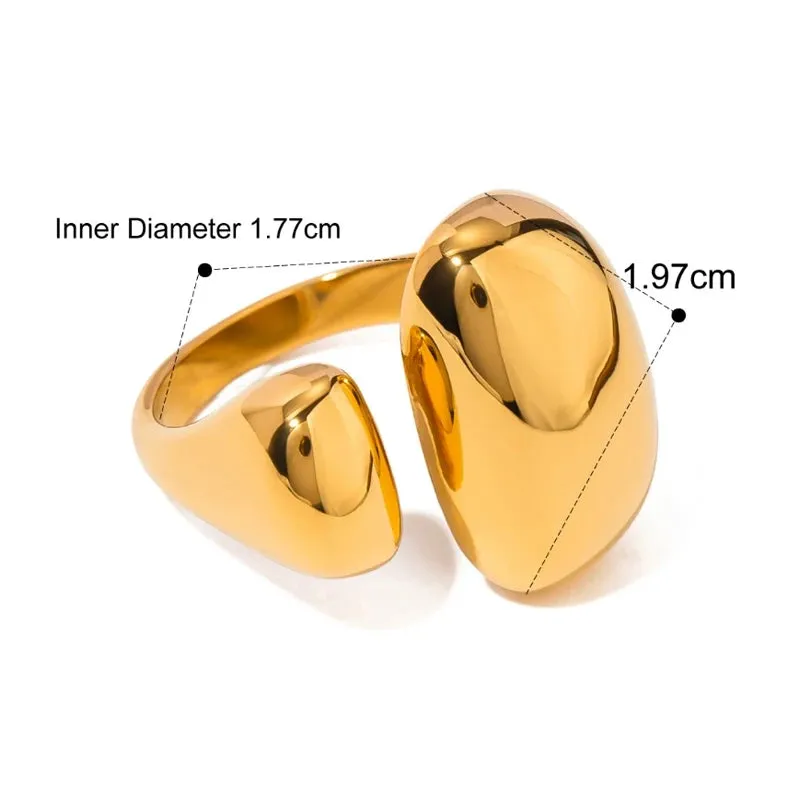 Metallic Ring Irregular Design Minimalist Ins Ring High Quality Waterproof Charm Metallic Gold Silver Fashion Finger Jewelry
