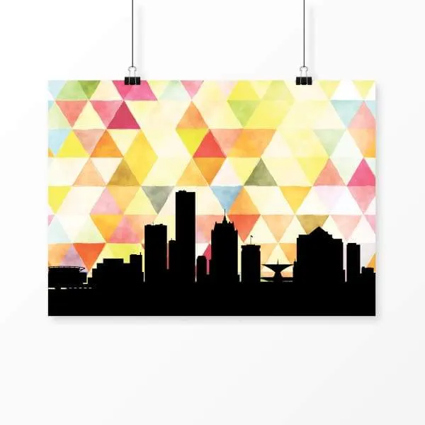 Milwaukee, Wisconsin geometric skyline