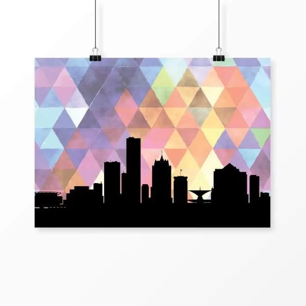 Milwaukee, Wisconsin geometric skyline