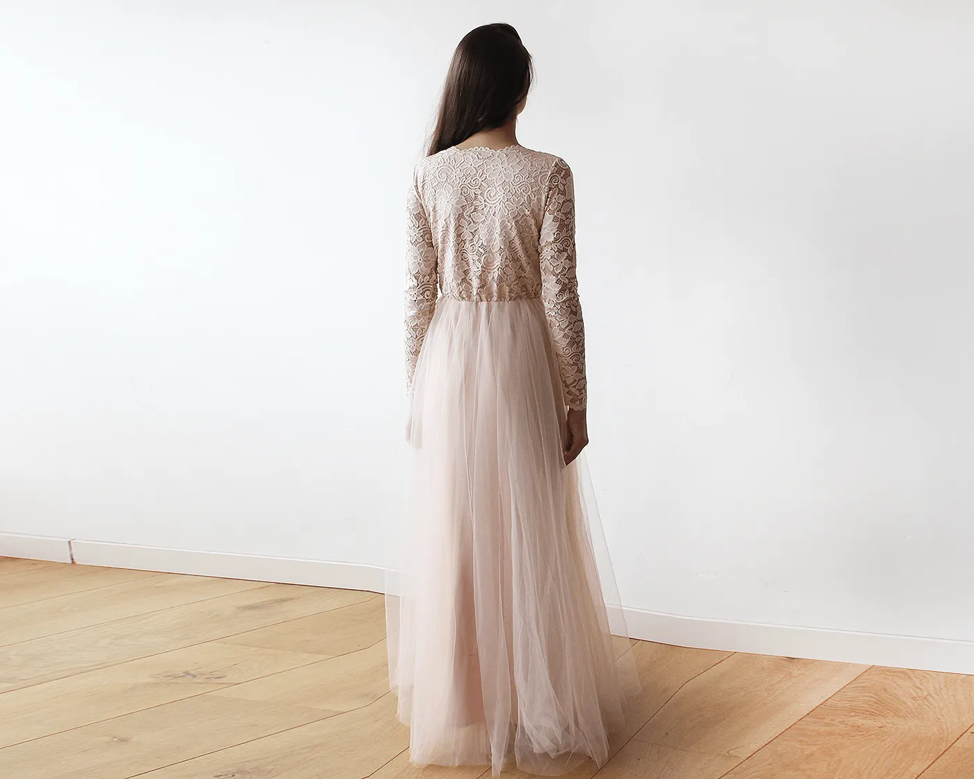 Mini Me Collection Blush  tulle & lace Dress #1125