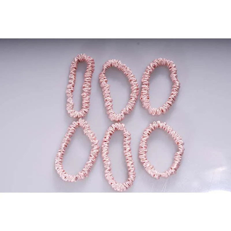 Mini scrunchies silk - Rose Gold - 6 Pack - dropshipping