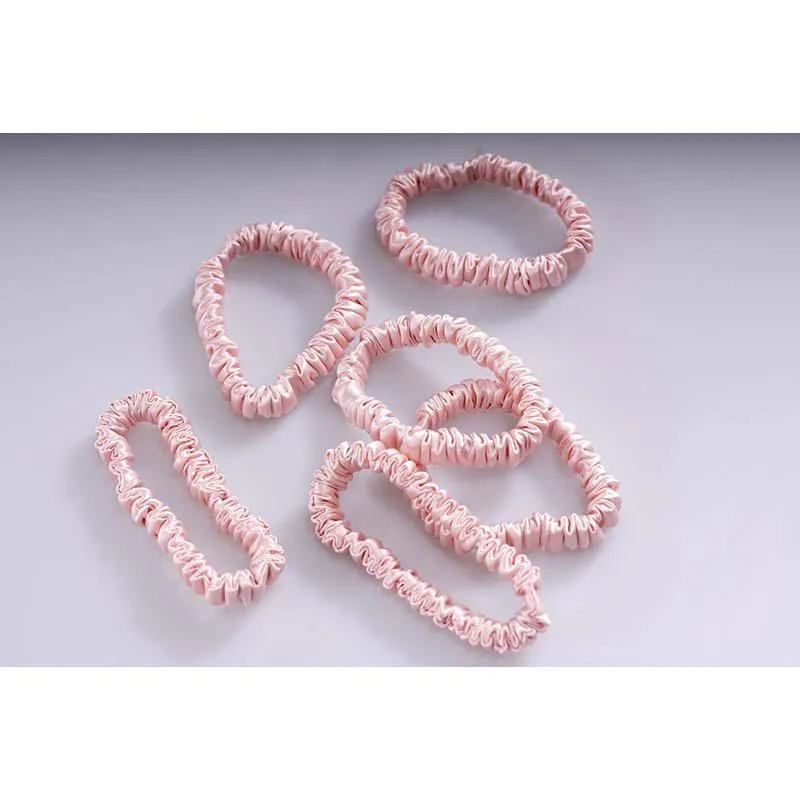 Mini scrunchies silk - Rose Gold - 6 Pack - dropshipping