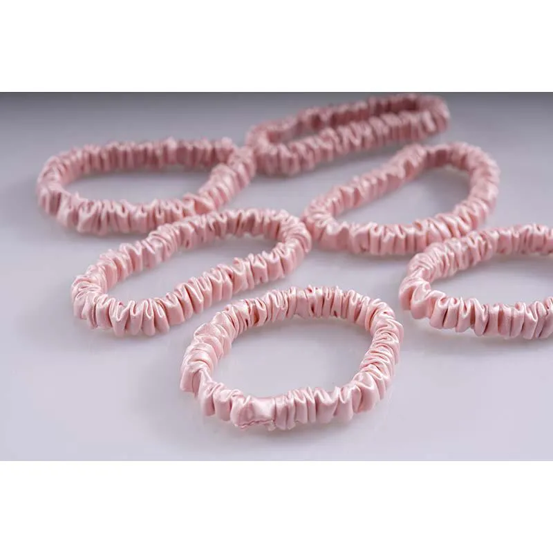 Mini scrunchies silk - Rose Gold - 6 Pack - dropshipping