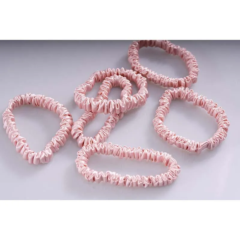 Mini scrunchies silk - Rose Gold - 6 Pack - dropshipping