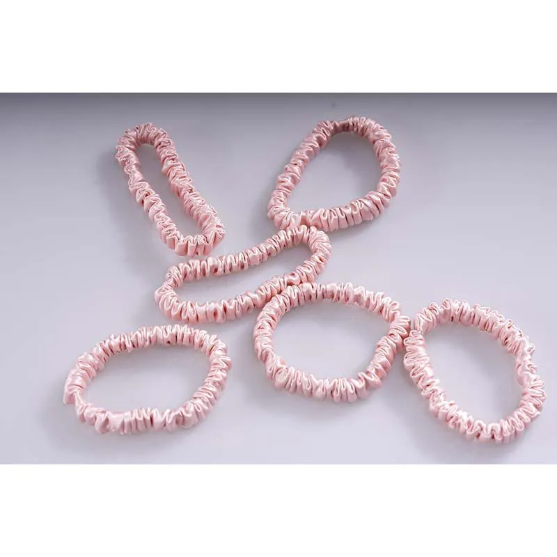 Mini scrunchies silk - Rose Gold - 6 Pack - dropshipping
