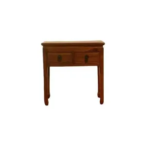 Miniature 2-Drawer Console Table - Oak