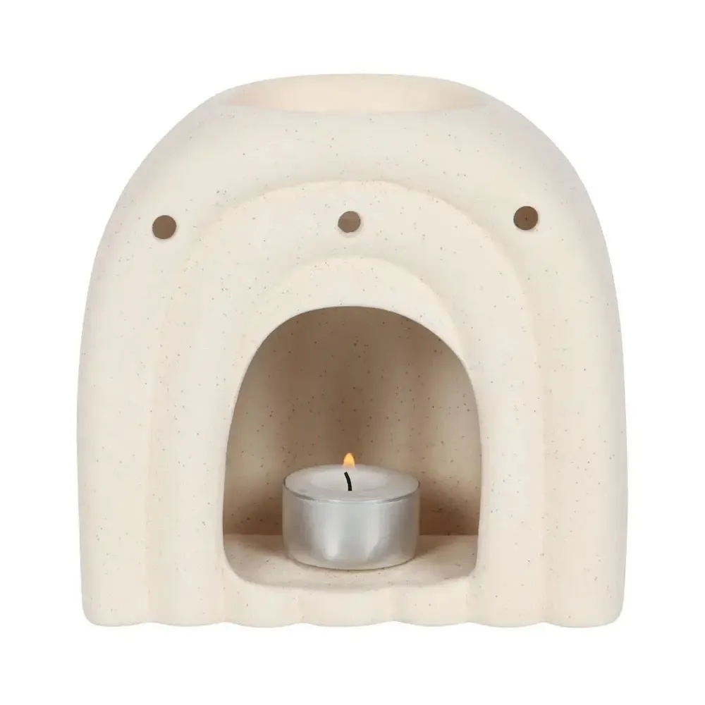 Minimalist Cream Speckle Arch Oil Burner and Wax Warmer