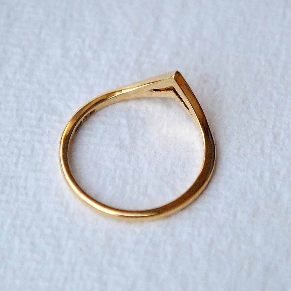 Minimalist Double Chevron Stackable V Ring