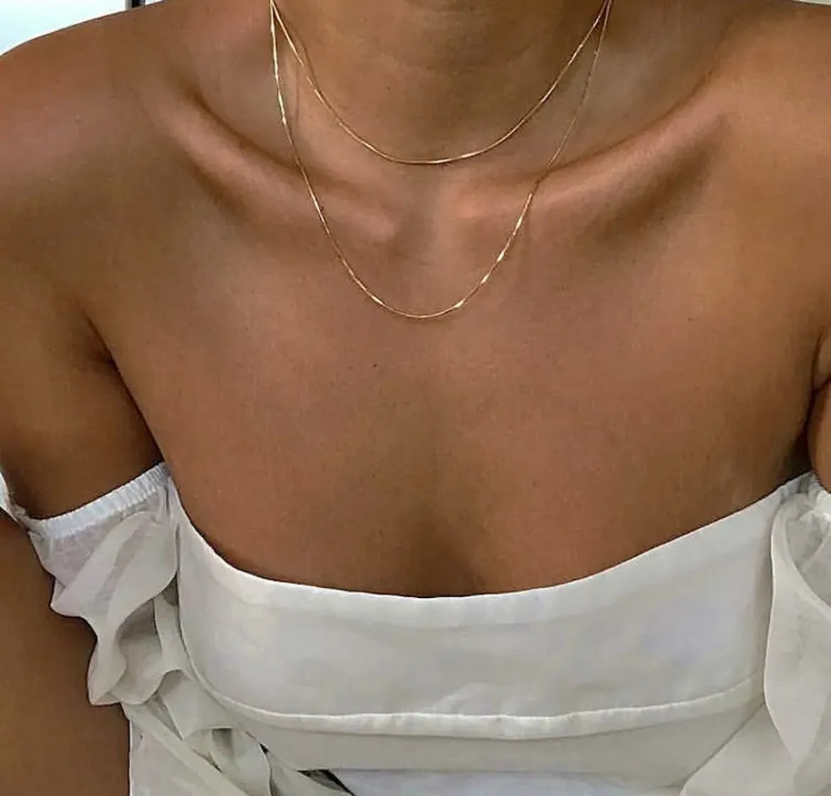 MINIMALIST GOLD PLATED SNAKE DOUBLE SET CHAINS