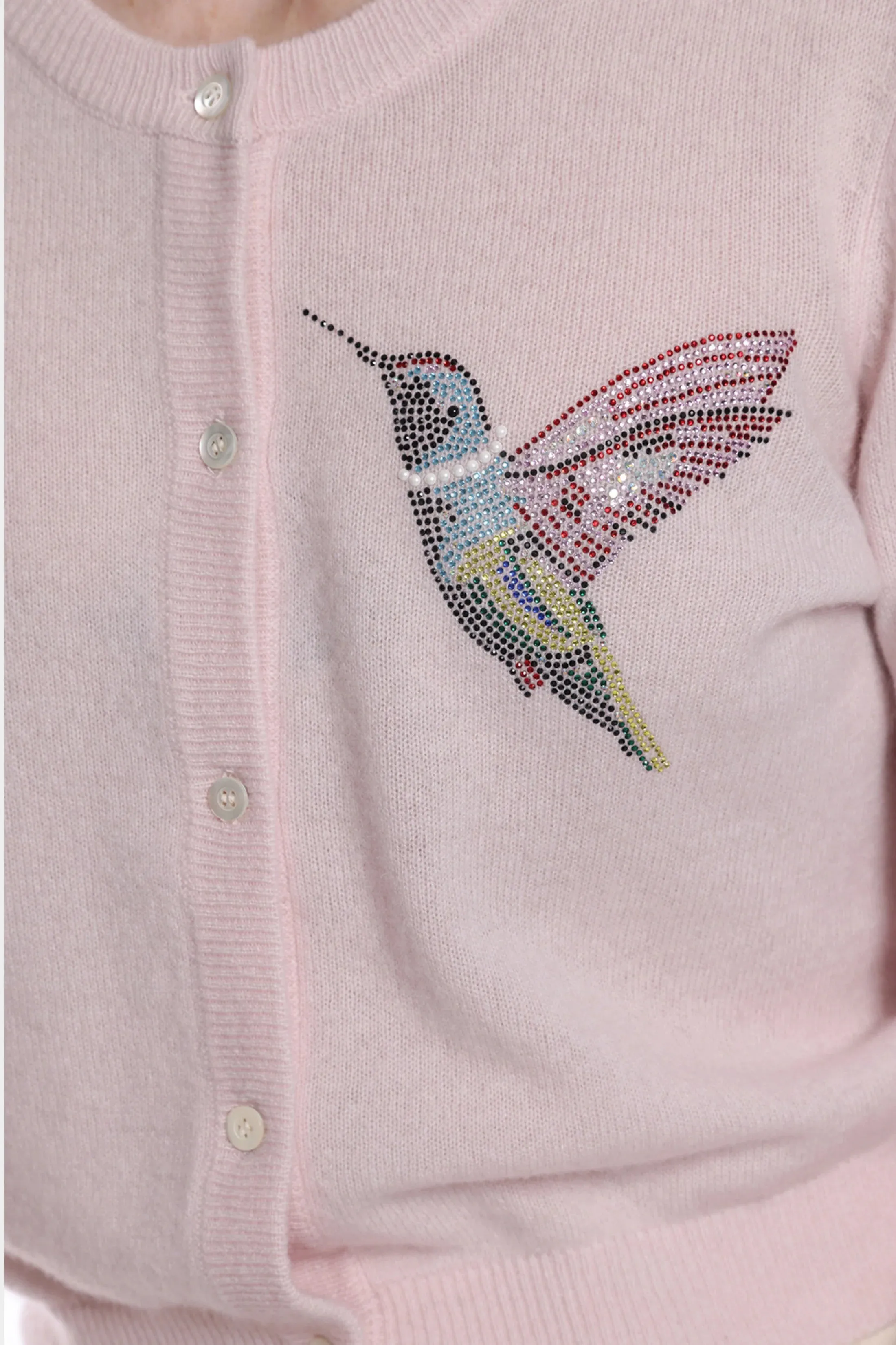 Minnie Rose Hummingbird Bling Cropped Cardi