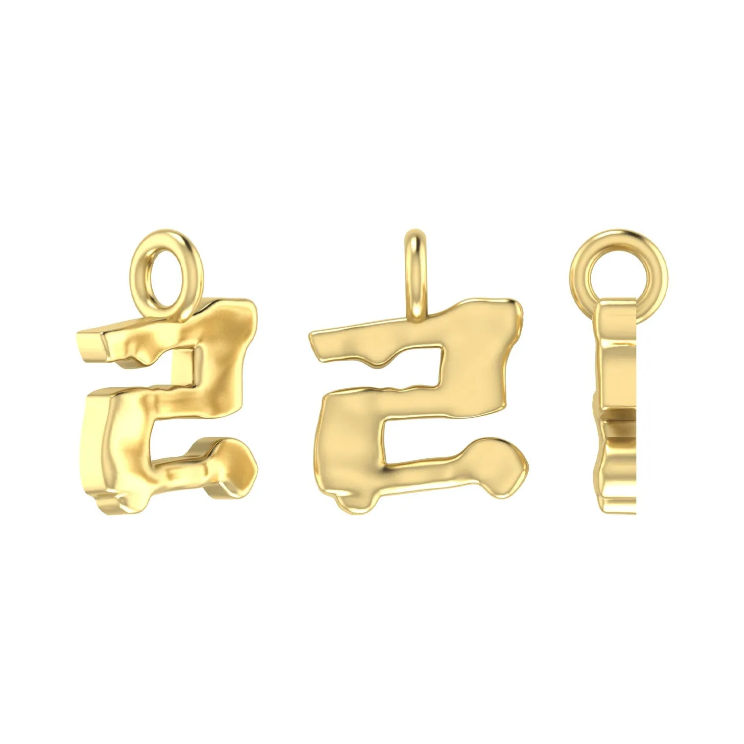 Molten Metal Hangul Charm - Gold Plated