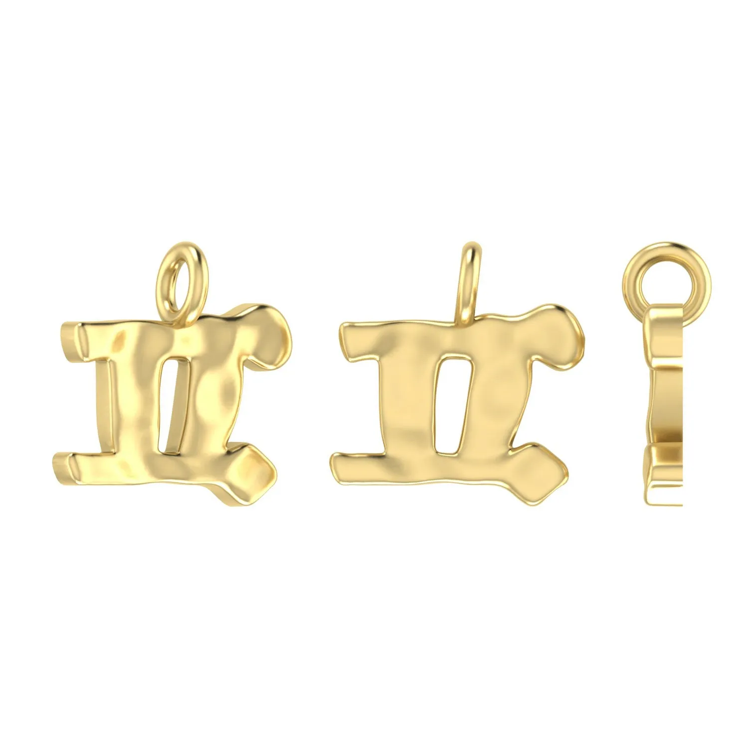 Molten Metal Hangul Charm - Gold Plated