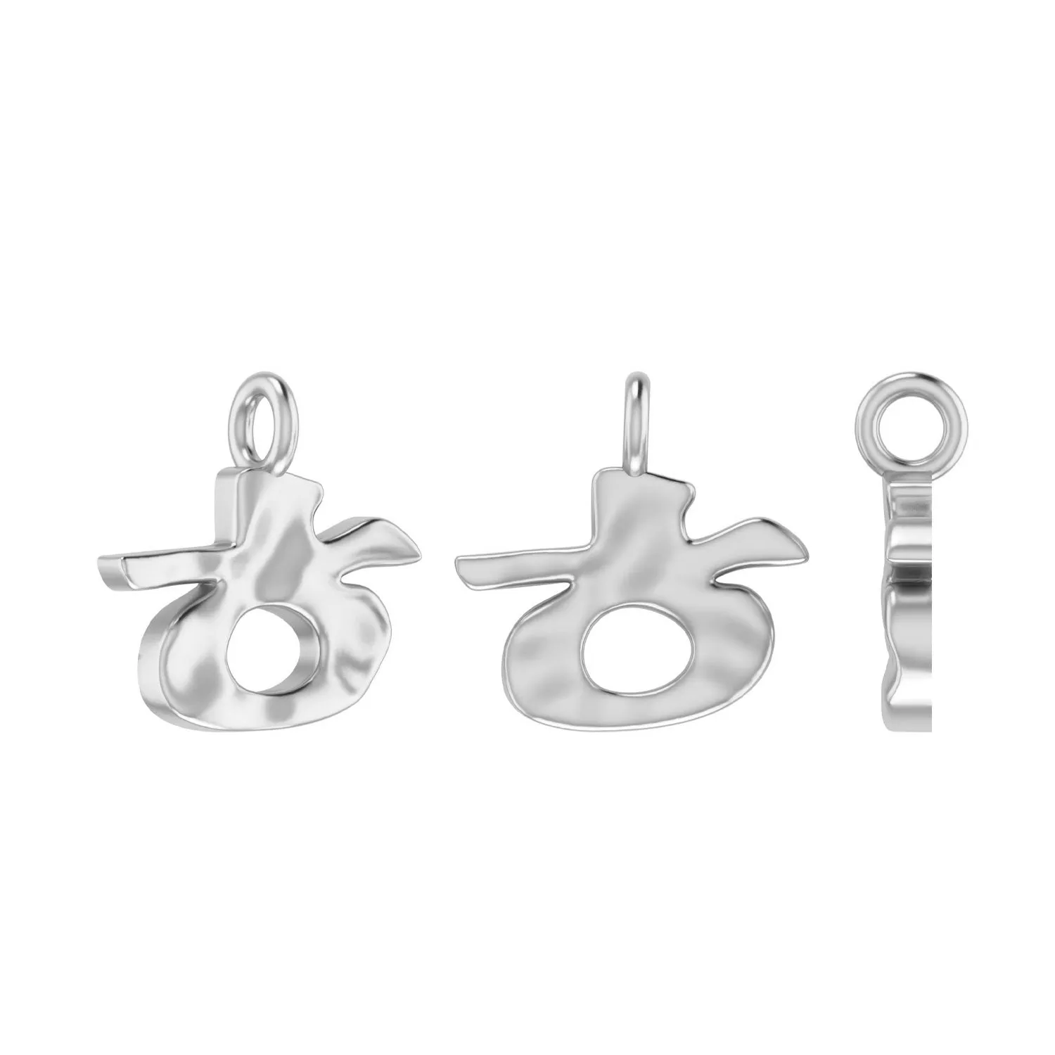 Molten Metal Hangul Charm - Gold Plated