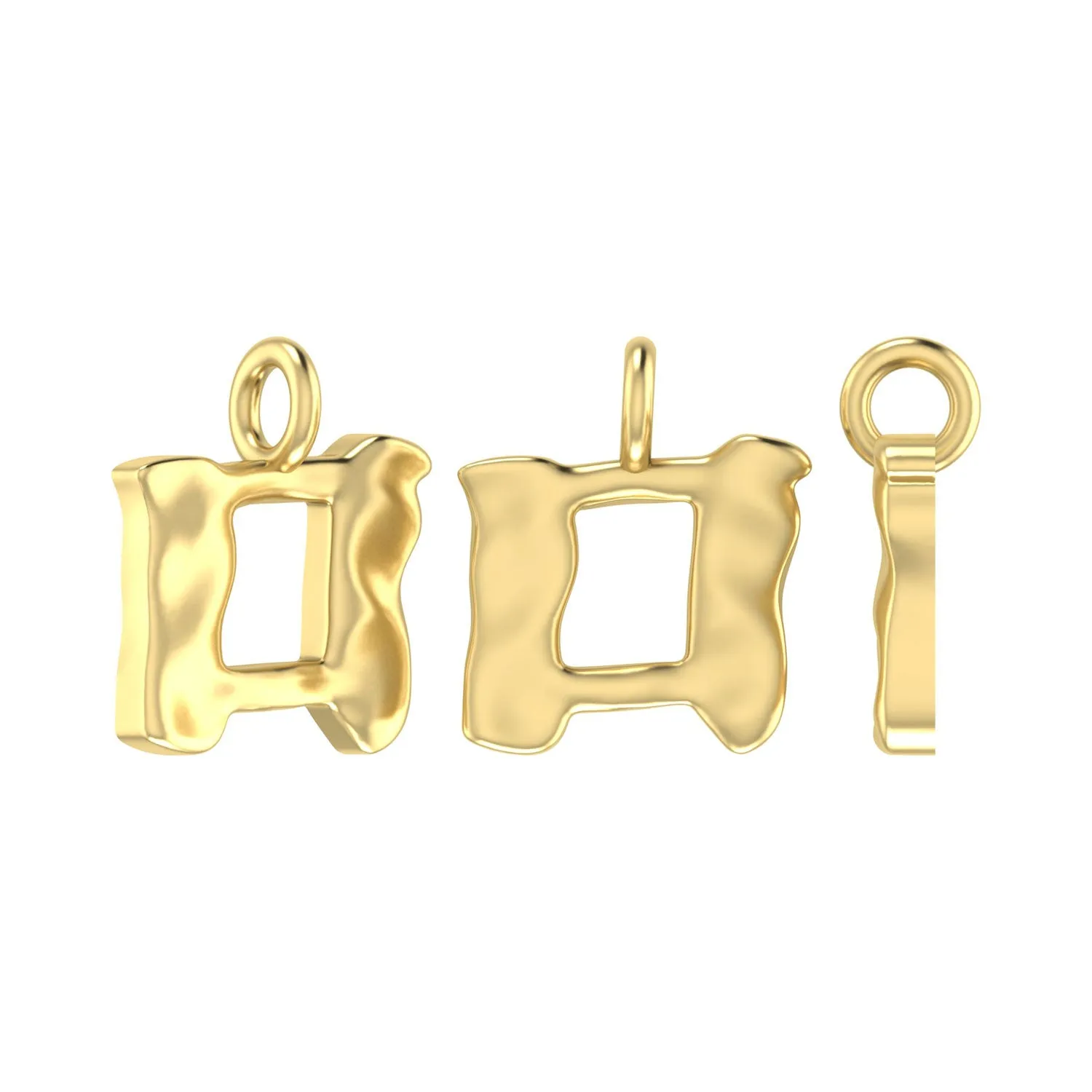 Molten Metal Hangul Charm - Gold Plated