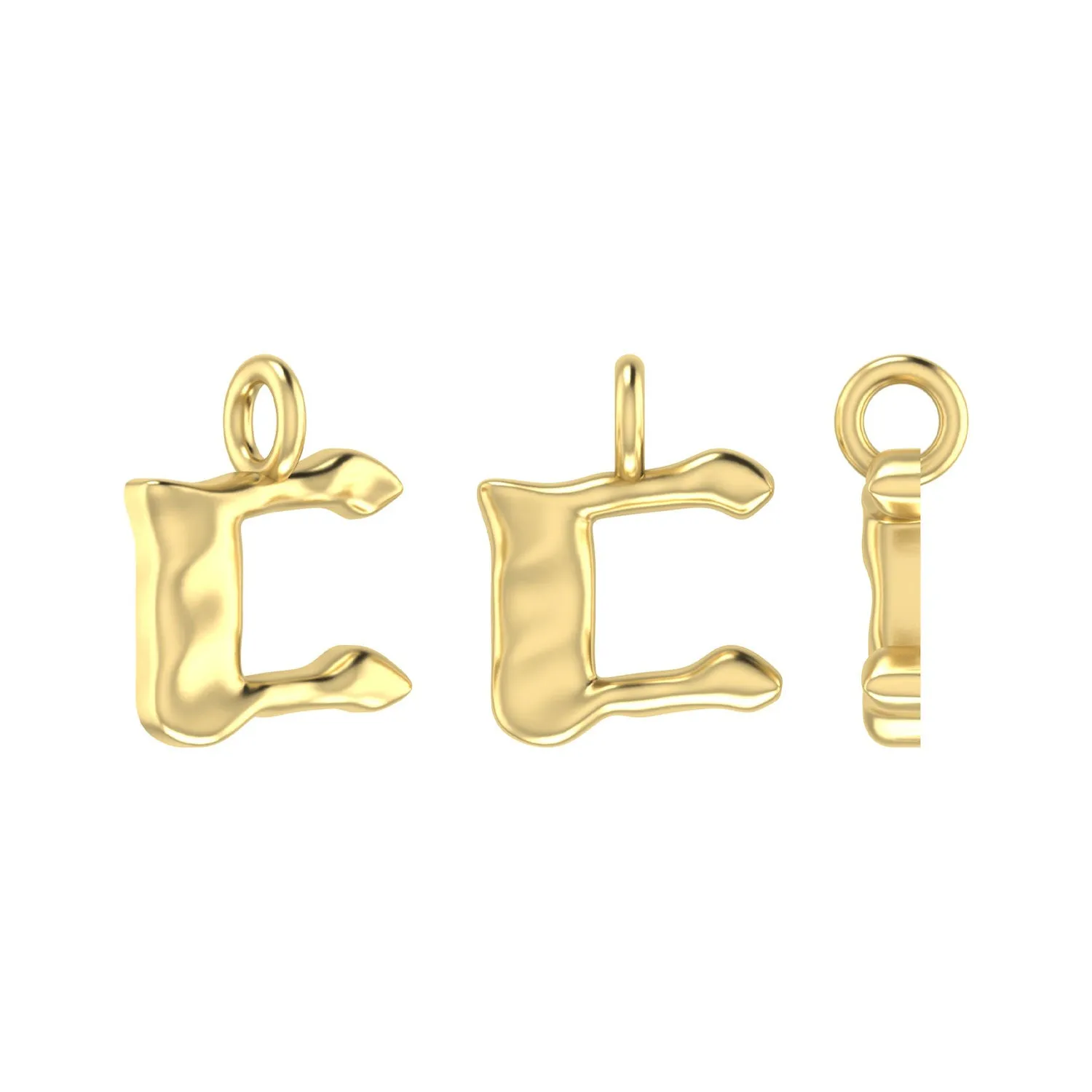 Molten Metal Hangul Charm - Gold Plated