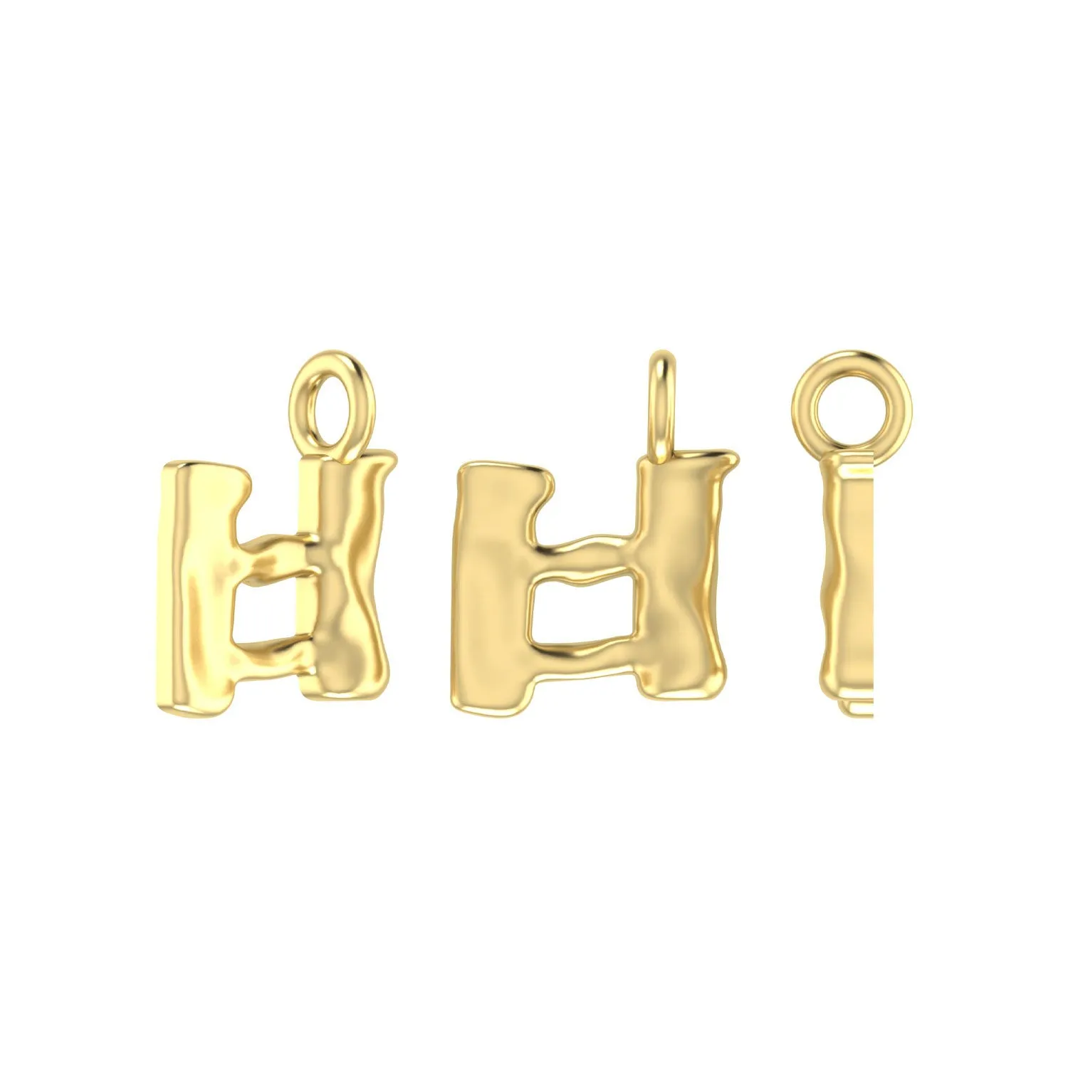 Molten Metal Hangul Charm - Gold Plated