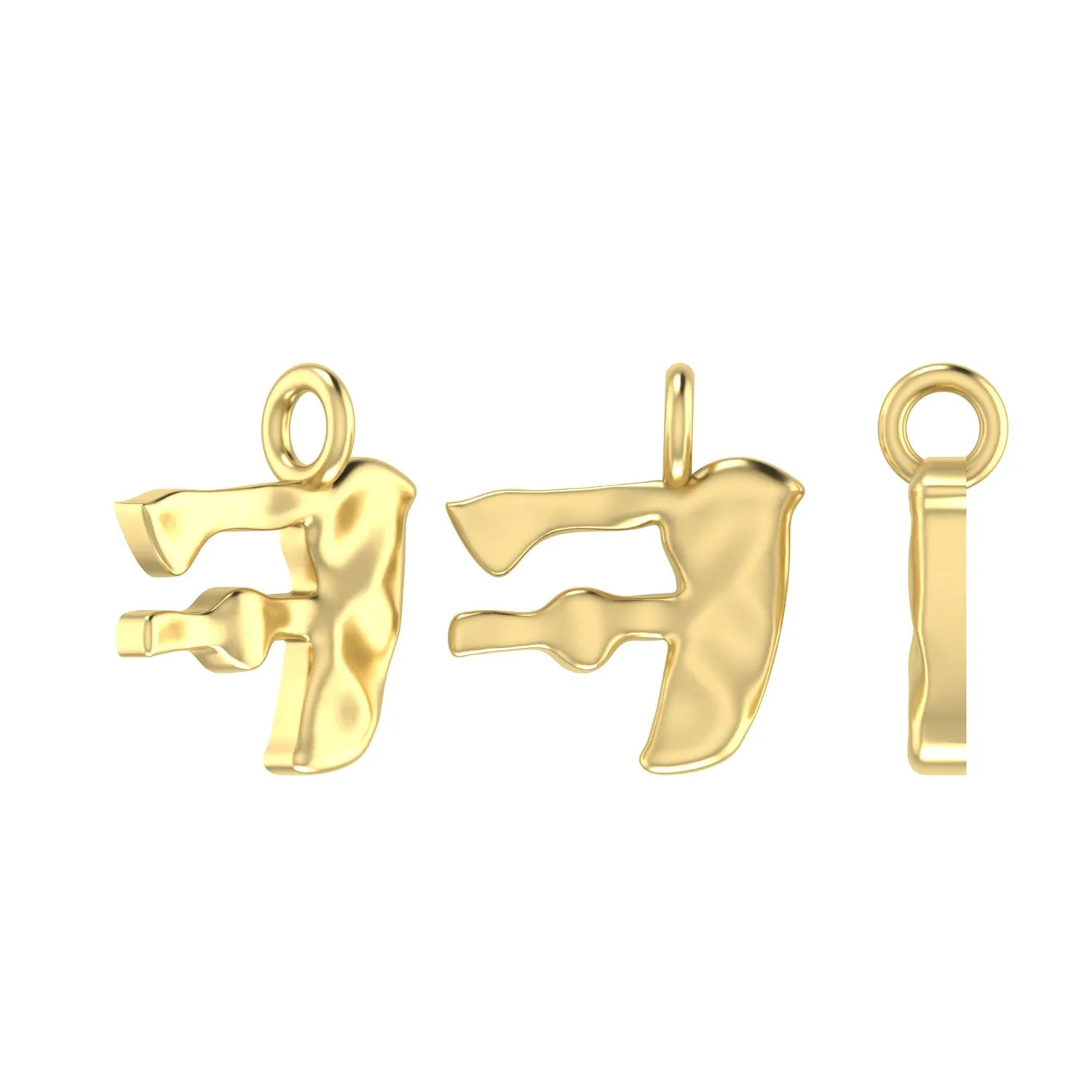 Molten Metal Hangul Charm - Gold Plated