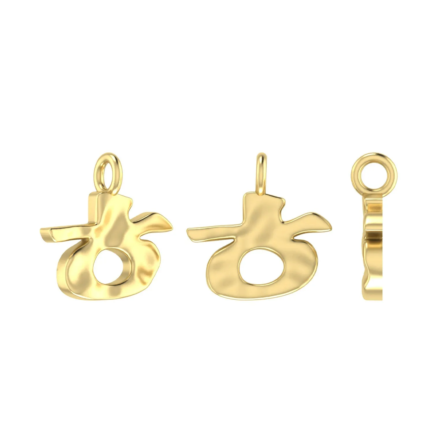 Molten Metal Hangul Charm - Gold Plated