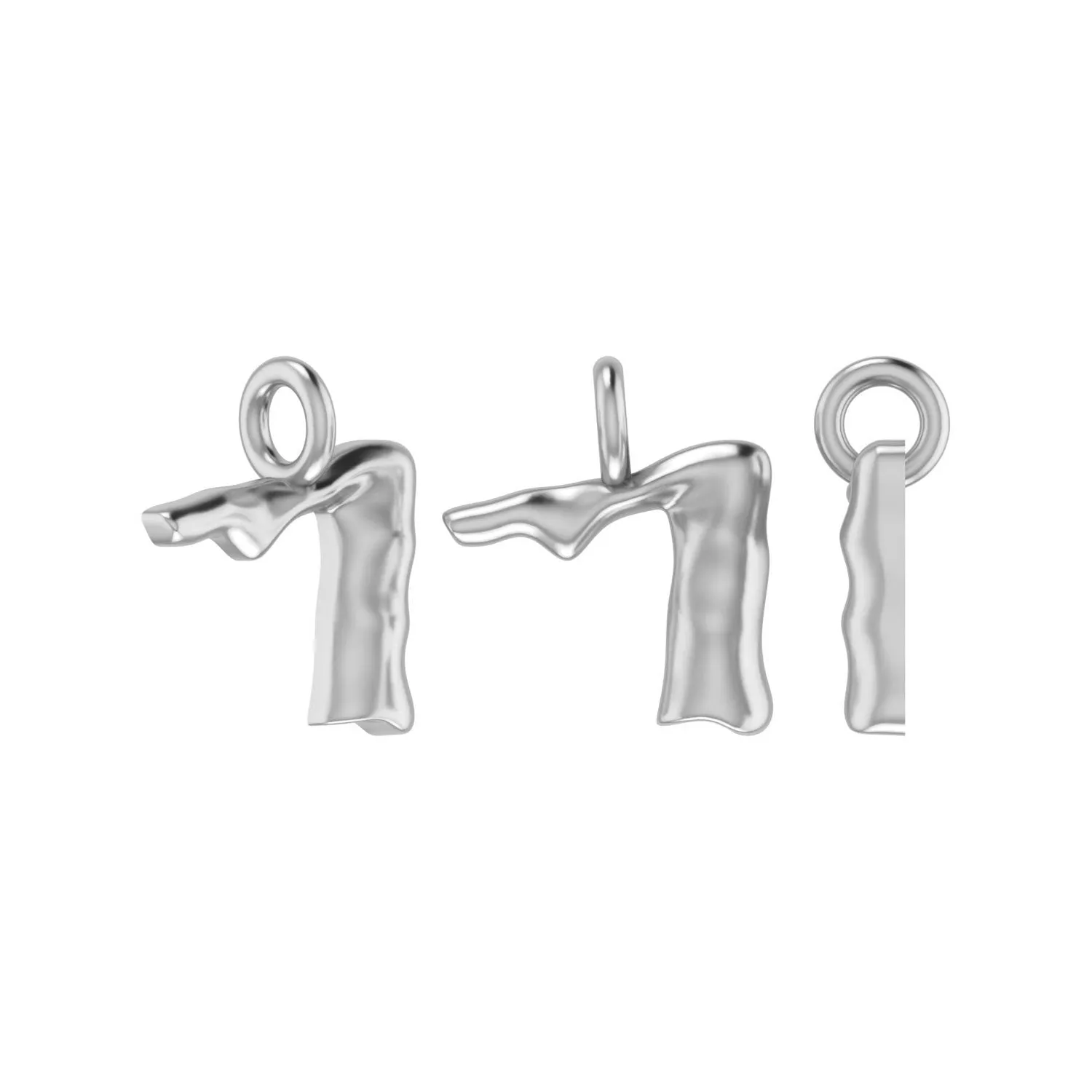 Molten Metal Hangul Charm - Gold Plated