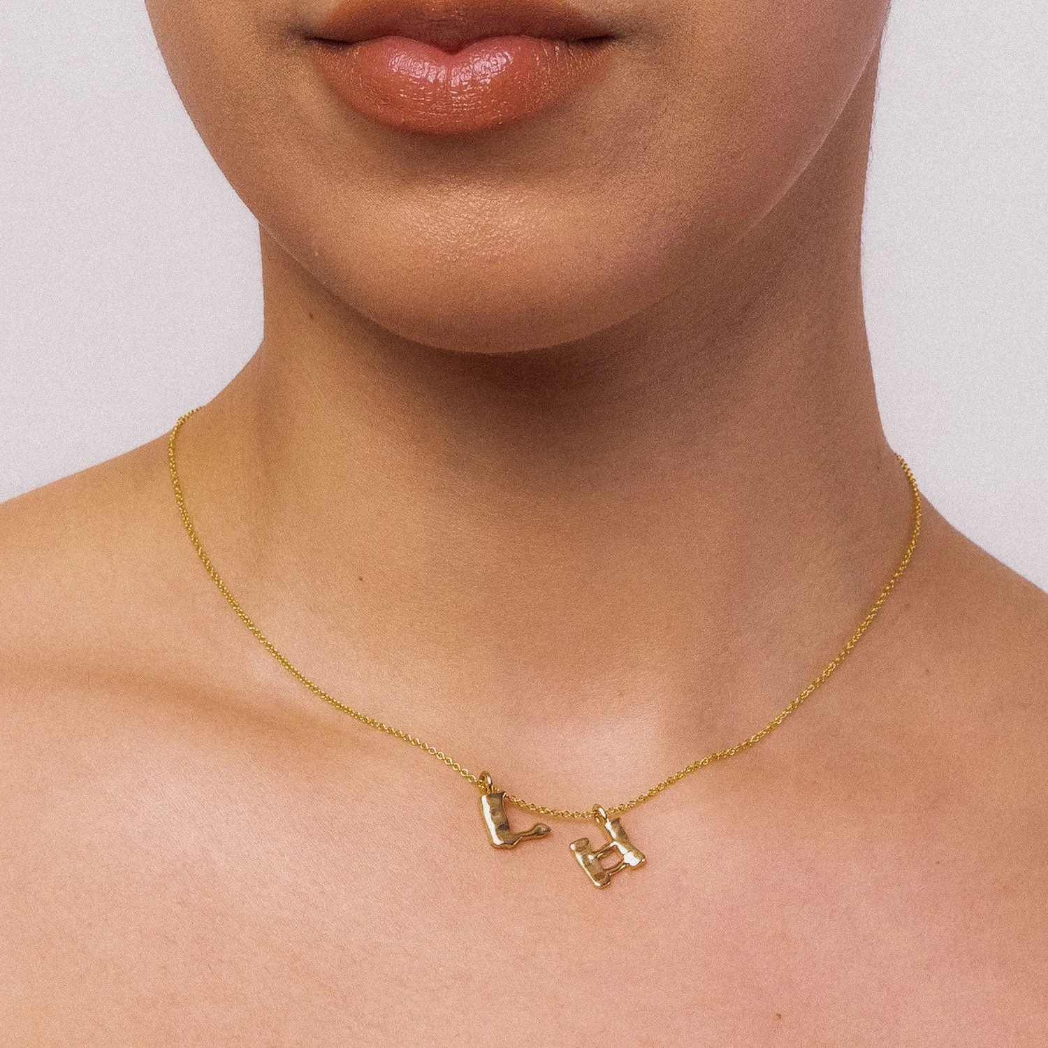 Molten Metal Hangul Charm - Gold Plated