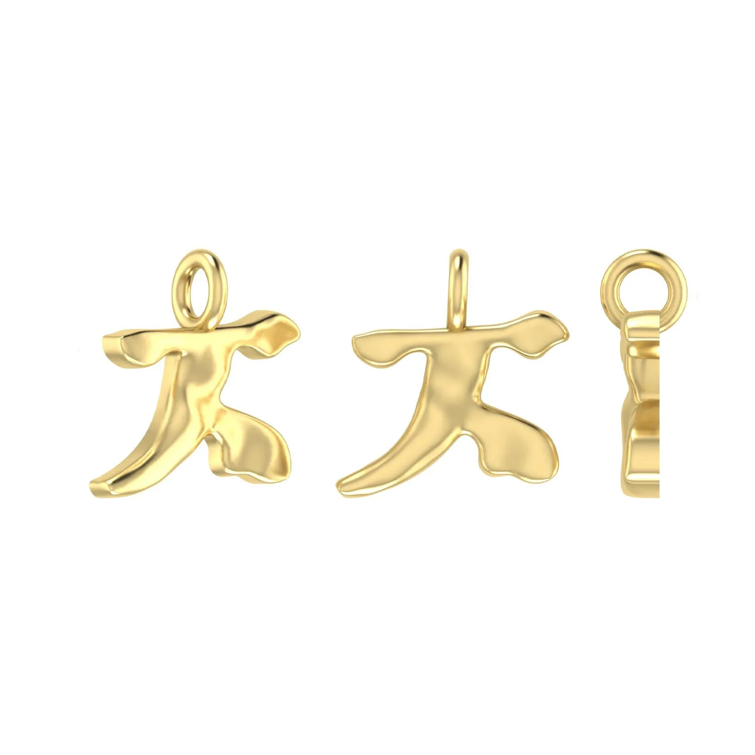 Molten Metal Hangul Charm - Gold Plated