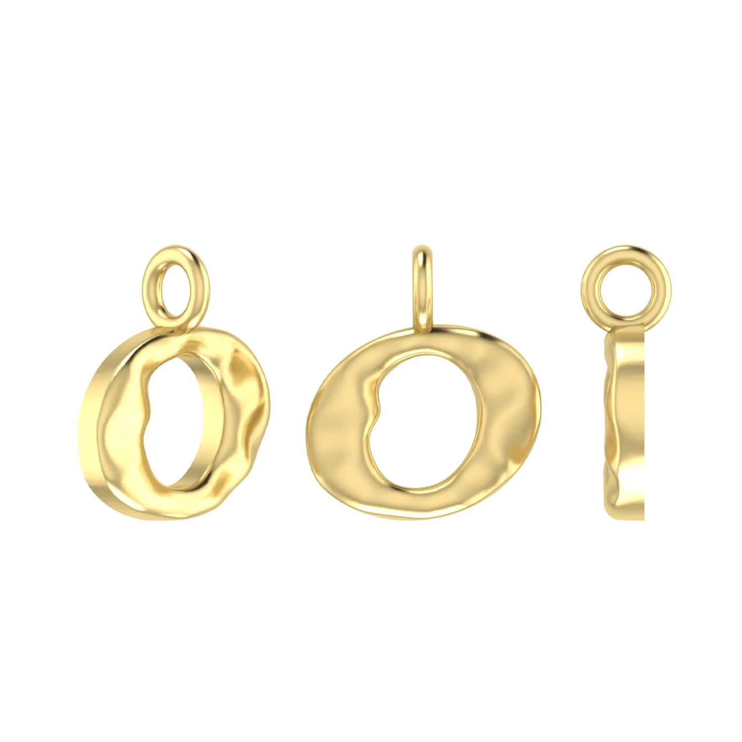 Molten Metal Hangul Charm - Gold Plated