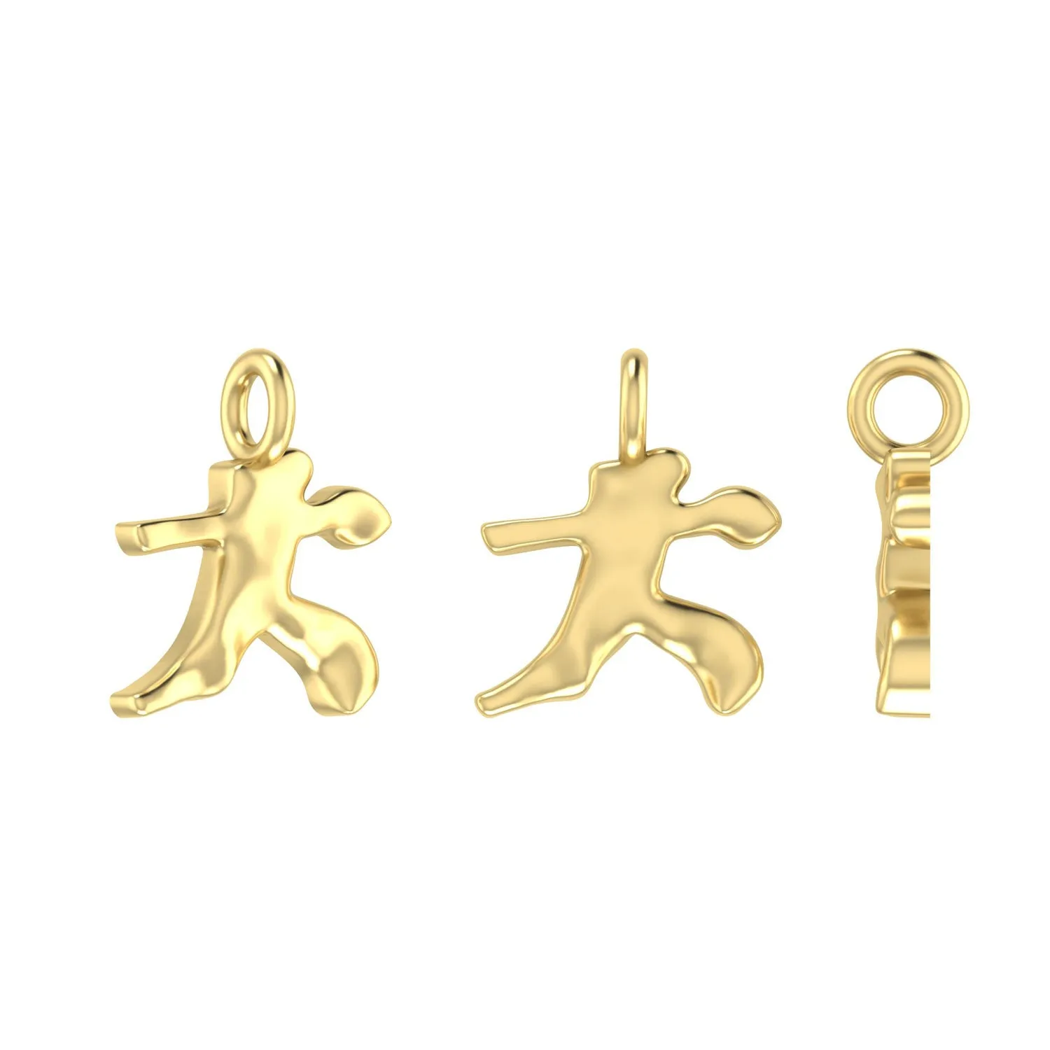 Molten Metal Hangul Charm - Gold Plated