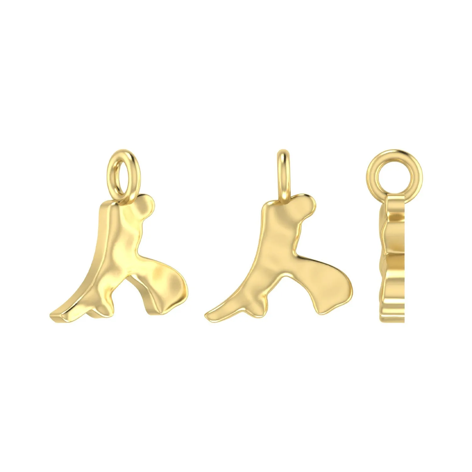 Molten Metal Hangul Charm - Gold Plated