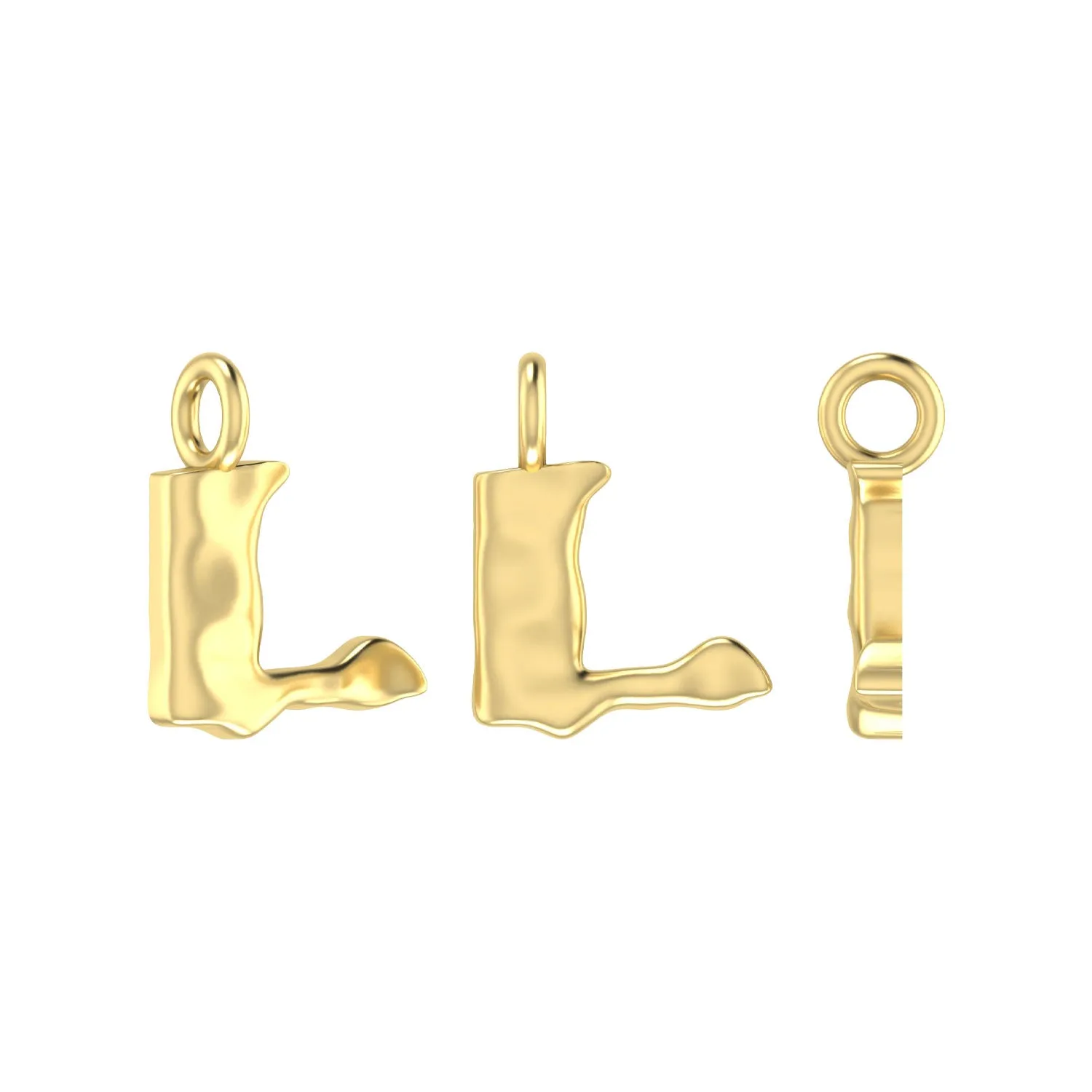Molten Metal Hangul Charm - Gold Plated