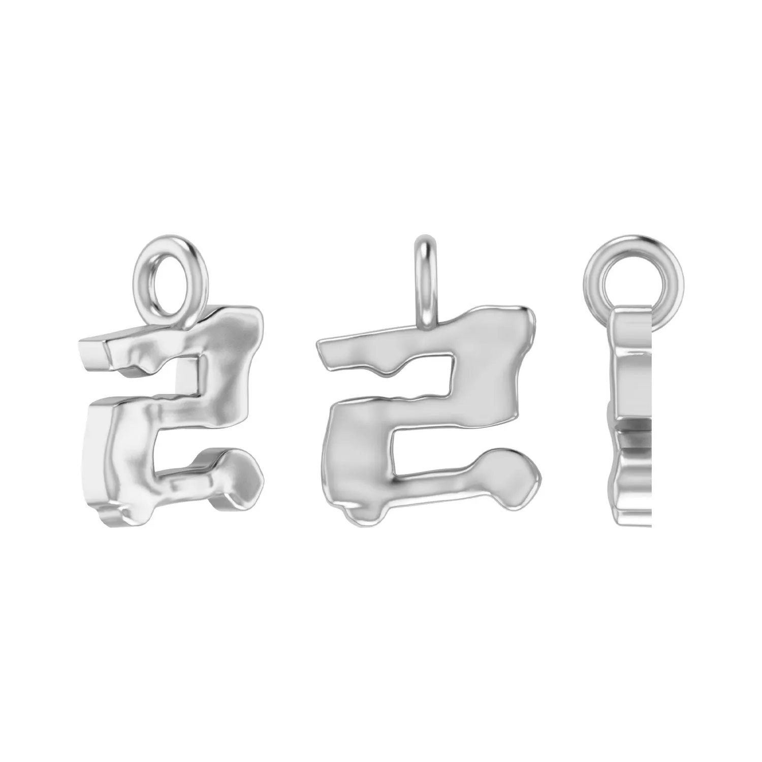 Molten Metal Hangul Charm - Gold Plated