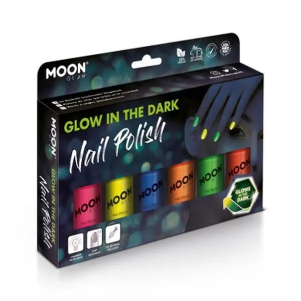 Moon Glow Glow In The Dark Nail Polish, Assorted