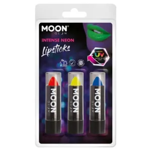Moon Glow Intense Neon Uv Lipstick, Red, Yellow, Blue
